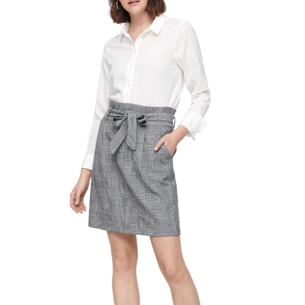 Gray Plaid Tie-Waist Skirt - Women